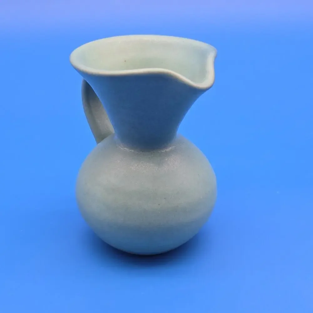 Van Briggle Pottery - Ming Blue Pitcher Original - Signed Fred Wills - 4